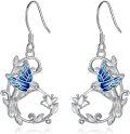 wholesale 925 Sterling Silver Blue Enamel Hummingbird Leverback Drop Dangle Earrings Gift for Women-0-0