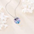 wholesale 925 Sterling Silver Heart Pendant Necklace With Butterfly And Crystal-0-4