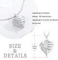 wholesale 925 Sterling Silver Angel Wing Heart Cremation Jewelry Keepsake Urn Necklace with Funnel and Fill Kit-0-3