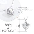 wholesale 925 Sterling Silver Angel Wing Heart Cremation Jewelry Keepsake Urn Necklace with Funnel and Fill Kit-0-3