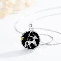 wholesale 925 Sterling Silver Black Onyx Sagittarius Zodiac Sign Horse Pendant Necklace-0-3