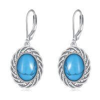 wholesale 925 Sterling Silver Turquoise Drop Earrings Wholesale Braided Design-Turquoise