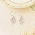 wholesale TOUPOP Rose Heart Earrings For Women Sterling Silver Butterfly Initial H Letter Drop Dangle Earrings Anniversary Birthday Christmas Jewelry Gifts For Her Wife Girlfriend Mom -0-3