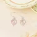 TOUPOP Sterling Silver Rose Heart Butterfly Initial H Letter Drop Dangle Earrings-0-3