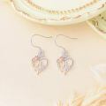TOUPOP Sterling Silver Rose Heart Butterfly Initial H Letter Drop Dangle Earrings-0-3