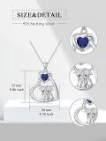 wholesale Sterling Silver Stone Highland Cow Heart Pendant Scotland Jewelry Gift-0-7