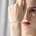 wholesale 925 Sterling Silver Hamsa Hand Evil Eye Bracelet Wholesale With Blue Crystals-0-4