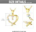 wholesale 14K Gold 2-Tone Diamond Heart Pendant Necklace for Women-0-2