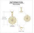 wholesale 14K Gold 7 Chakras Lotus Flower Crystal Pendant Yoga Jewelry Necklaces for Women-0-4