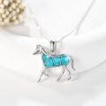 wholesale 925 Sterling Silver Turquoise Horse Pendant Necklace - Gifts for Women/Mom/Sister-0-4