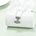 wholesale 925 Sterling Silver & Green Leaf Tree of Life Urn Necklace for Ashes, Perfume, Memorial Keepsake Jewelry for Dad Mom Husband Wife Pet-0-2