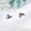 wholesale 925 Sterling Silver Bat Stud Earrings Black Color 925 Jewelry for Women-0-4
