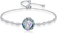 wholesale 925 Sterling Silver Austrian Crystal Tree of Life Birthstone Bracelet for Women-06-Jun-Alexandrite