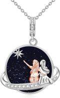 wholesale 925 Sterling Silver Starry Night Sky Mermaid Pendant Necklace-0-0