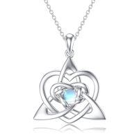 TOUPOP Sterling Silver Irish Celtic Knot Necklace Pendant Jewelry Gift-undefined