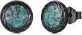 wholesale 925 Sterling Silver Turquoise Stud Earrings - Vintage Gothic Punk Style Jewelry for Women & Men-0-0