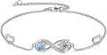 wholesale 925 Sterling Silver Infinity Love Heart Blue Crystal Butterfly Charm Anklet for Women-0-0