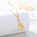 wholesale Gold 925 Sterling Silver Guitar Urn Pendant with Chain - Musical Keepsake Jewelry for Ashes and Music Lovers-0-1