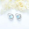 wholesale 925 Sterling Silver Blue Moonstone Teardrop Leverback Earrings for Sensitive Ears-0-4