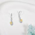 wholesale 925 Sterling Silver Sunflower Infinity Drop Earrings s for Women-0-2