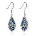 wholesale 925 Sterling Silver Filigree Teardrop Dangle Earrings with Abalone Shell Inlay Bohemia  for Women Mother Mom-0-0
