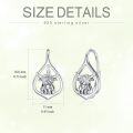 wholesale 925 Sterling Silver Highland Cow Teardrop Dangle Drop Hoop Earrings for Women Birthdays Anniversaries Gifts-0-4
