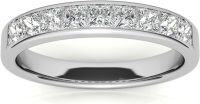 wholesale Sterling Silver Moissanite 1 2ct Princess Cut Eternity Wedding Band-Size 6