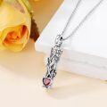 wholesale 925 Sterling Silver & Cubic Zirconia January Birthstone Snowdrop Flower Urn Necklace for Ashes with 18 Rolo Chain-0-1