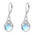 wholesale 925 Sterling Silver Drop Earrings Blue Moonstone Celtic Knot Platinum Plated For Women-0-0