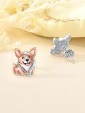 wholesale 925 Sterling Silver Corgi Stud Earrings for Women -0-4