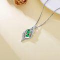TOUPOP Sterling Silver Emerald Infinity Necklace For Sister-0-5