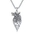 TOUPOP 925 Sterling Silver Beast Pendant Irish Celtic Knot Necklace-0-0