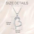 wholesale 925 Sterling Silver Cubic Zirconia Heart Pendant Necklace for Women's -0-3