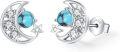 wholesale 925 Sterling Silver Turquoise Moon & Stars Stud Earrings Celestial s for Women Girls-0-0