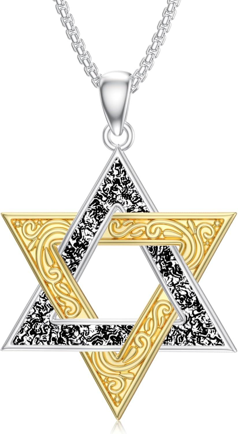 Sterling Silver Star of David Pendant Necklace Jewelry Gift-Star of David Necklace 2