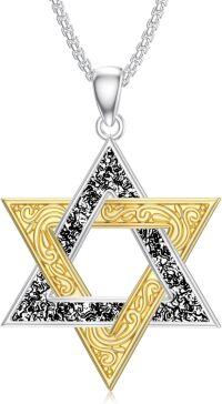 wholesale 925 Sterling Silver Star of David Pendant Necklace Gold Plated Jewish Symbol s for Women Men Kids-Star of David Necklace 2