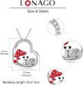 wholesale 925 Sterling Silver Heart-Shaped Red Polka Dot Mushroom and Snail Pendant Necklace for Women-0-3