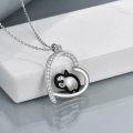 wholesale 925 Sterling Silver Penguin Heart Pendant Necklace Gifts for Women-0-3