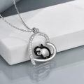 wholesale 925 Sterling Silver Penguin Heart Pendant Necklace Gifts for Women-0-3
