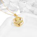 wholesale 14K Gold Queen Bee Pendant Necklace with Diamond and Honeycomb Design for Women's s-0-2