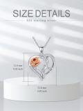 wholesale 925 Sterling Silver Heart Rose Pendant Necklaces for Women Gifts-0-2
