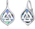 wholesale 925 Sterling Silver Abalone Shell Celtic Trinity Knot Leverback Earrings Triquetra Tree of Life s for Women Girls-0-0