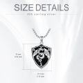 wholesale 925 Sterling Silver Metal Dragon Shield Pendant Necklace  for Women and Men - Valentines Gift Idea-0-4