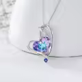 TOUPOP Sterling Silver Purple Crystal Nursing Necklace Gift For Nurses-0-2