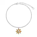 TOUPOP 14k White Gold Plated S925 Sterling Silver Blue Crystal Hummingbird Anklet-0-0