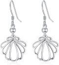 wholesale 925 Sterling Silver Scallop Shell Drop Earrings for Women - Summer Beach s-0-0
