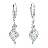 wholesale 925 Sterling Silver Opal Earrings-White Opal
