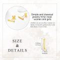 wholesale 14K Gold Minimalist Bar Stud Earrings 9.4mm Elegant Feminine Jewelry Gift for Women-0-4