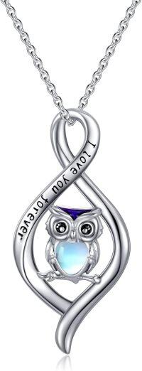 wholesale 925 Sterling Silver Infinity Love You Forever Owl Pendant Necklace-Infinity-Owl