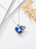 TOUPOP Sterling Silver Crystal Rose Flower Necklace Jewelry Gifts For Women-0-1